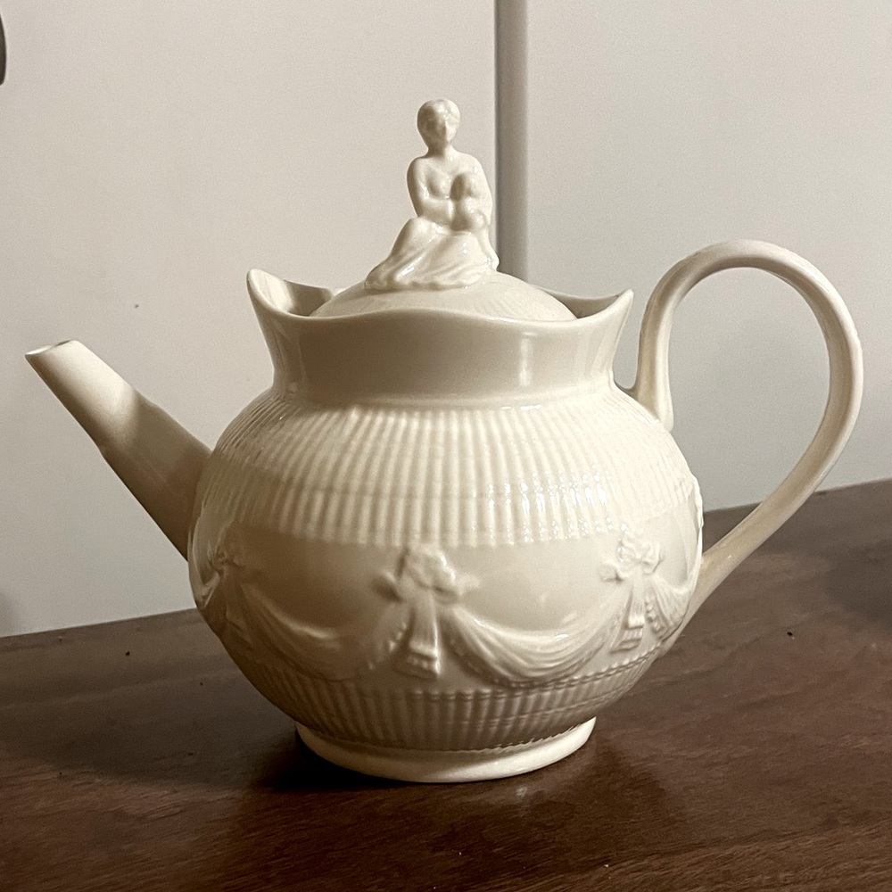 Vintage I. Godinger and Co. Teapot Mother and Child White